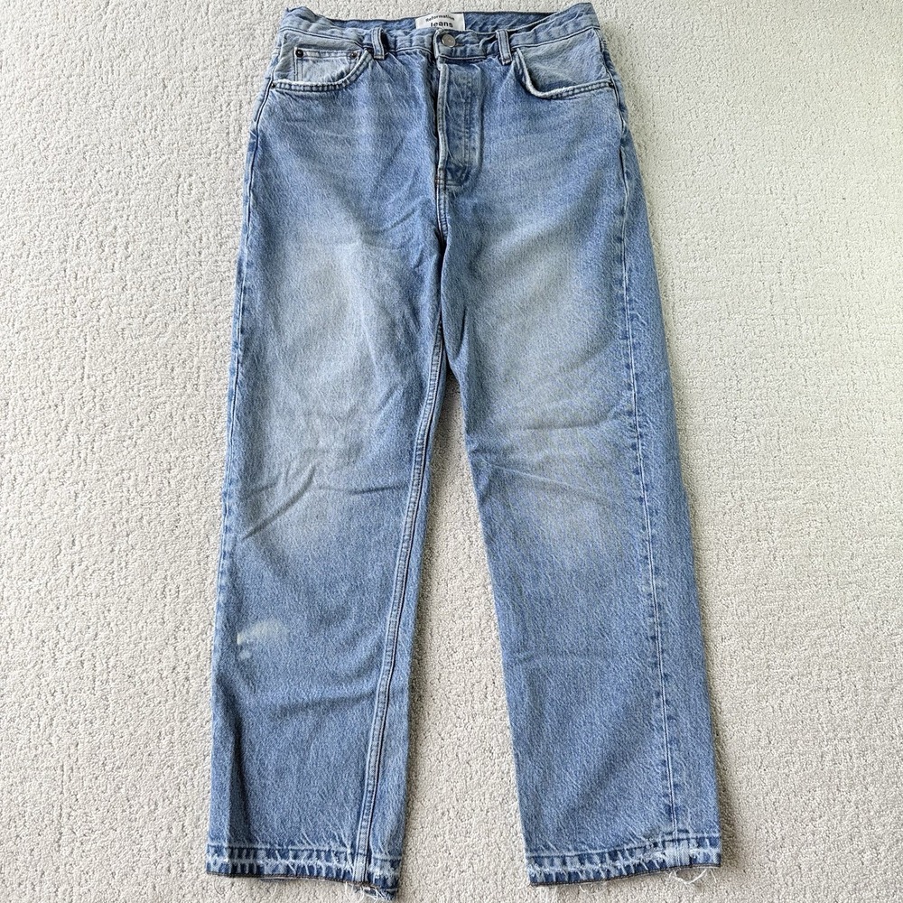 Reformation Cynthia High Rise Relaxed Crop Jeans Women's 29 Light Wash $128